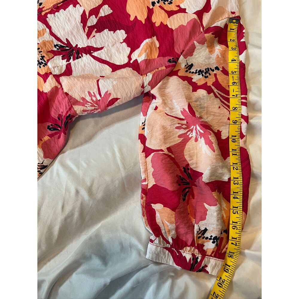 Liz Claiborne Womens XL Floral - Pink Peach and White Flowy Top - Picture 6 of 8